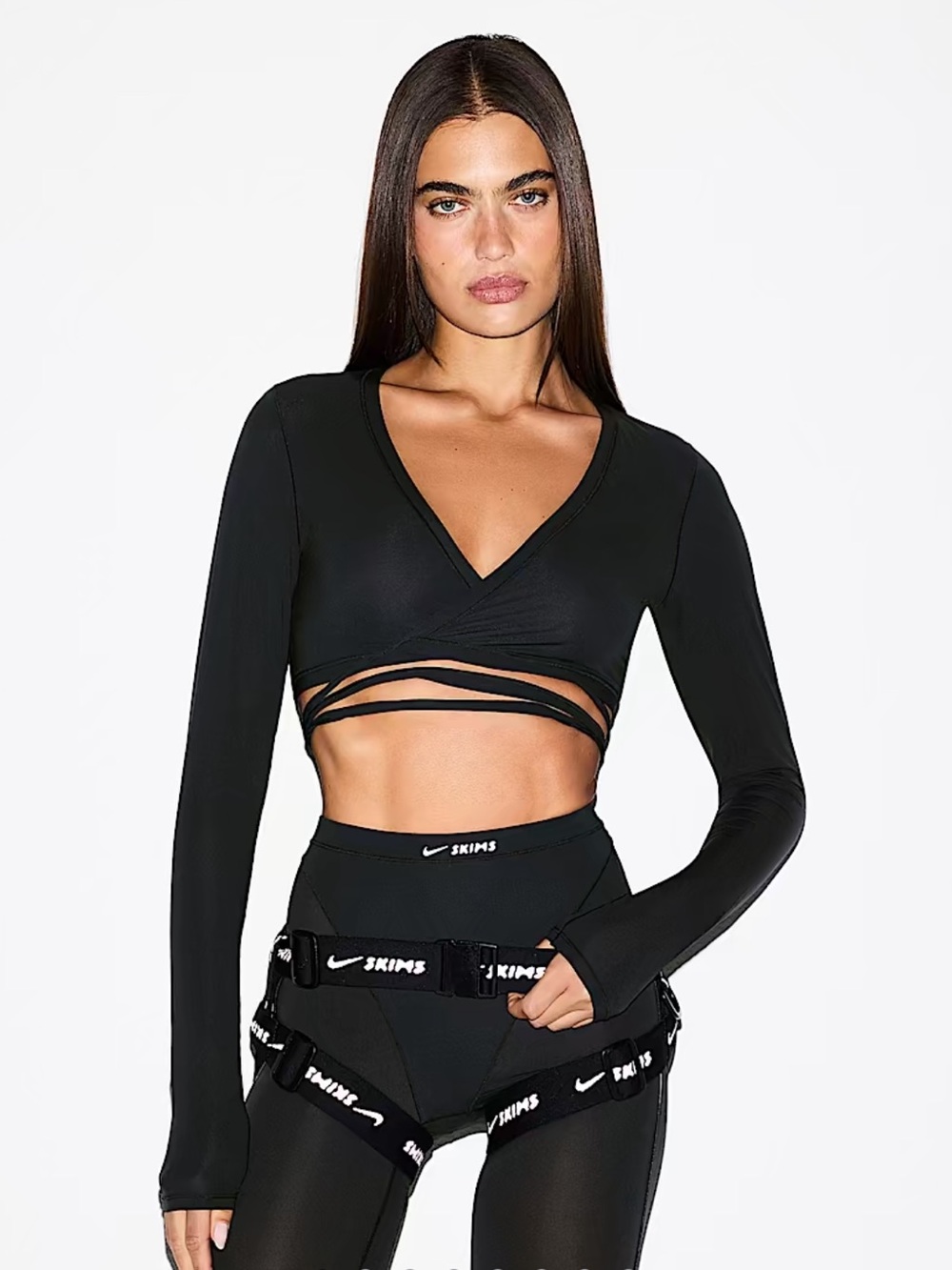 Nike SKIMS Weightless Layers Long-Sleeve Wrap Top